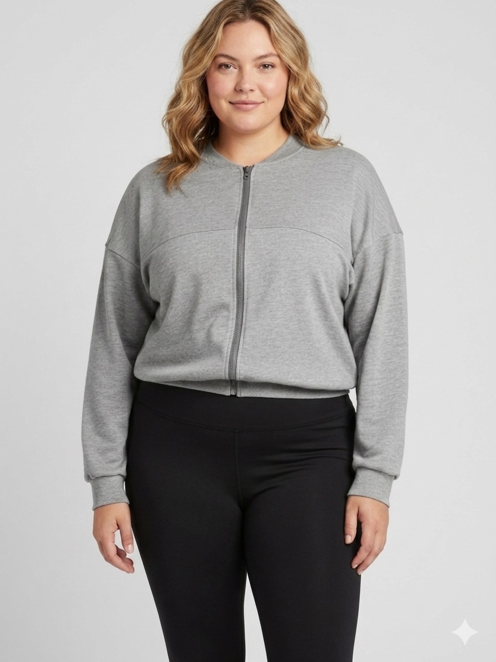 😍SHOW SPECIAL - Grey Zipper Front Athletic Jacket 2X Fits Like XL